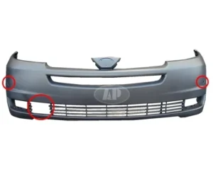 Toyota Sienna Bumper Front Primed With radar/sensor Hole 2004-2005