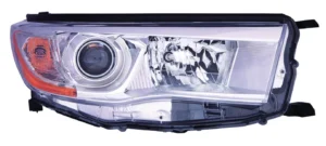 Toyota Highlander/Highlander Hybrid Head Lamp Passenger Side With bright Chrome Bezel CAPA Certified 2014-2016