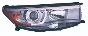 Toyota Highlander/Highlander Hybrid Head Lamp Passenger Side With smoked Chrome Bezel CAPA Certified 2014-2016