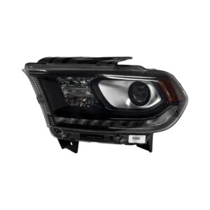Dodge Durango Head Lamp Driver Side Hid Black Bezel With LED Drl 2016-2020