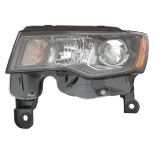 Jeep Grand Cherokee 2017-2021/Grand Cherokee WK 2022 Head Lamp Driver Side Halogen With black Bezel CAPA Certified