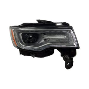 Jeep Grand Cherokee Head Lamp Passenger Side Hid Chrome Bezel Projector TYPE/For Overland/High Altitude 2017-2018