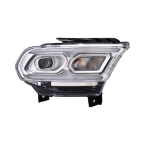 Dodge Durango Head Lamp Passenger Side LED Chrome With Bulb Signal Lamp Without Logo For SXT Models 2021-2024