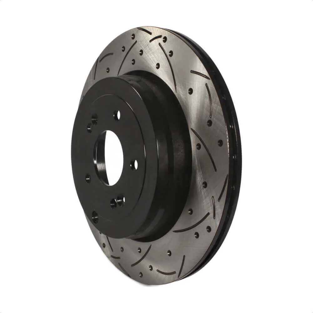 Hyundai Genesis Coupe Rear Coated Drilled Slotted Brake Rotor 2010-2016 DS1-980772